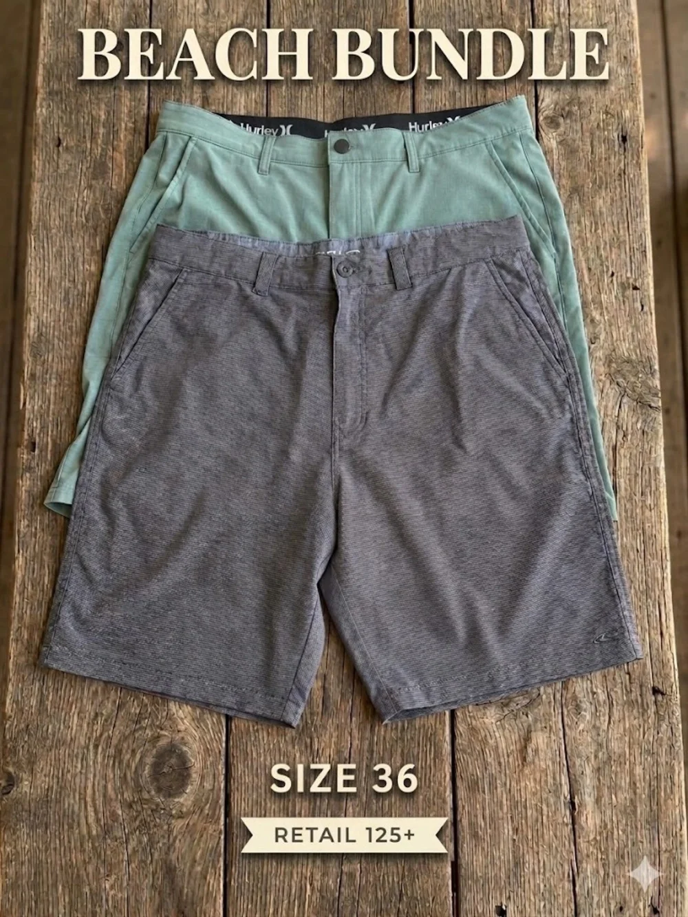 🔥 MEN’S 2 for 1 SURF/Beach BUNDLE Size 36 | Hurley & O'Neill/ MSRP 125+